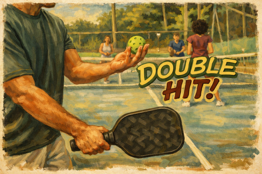 What is Double hit in pickleball